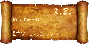 Kun Bartó névjegykártya